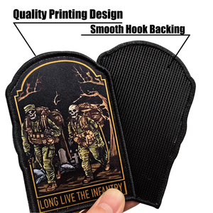 Chiến Thuật Sọ Bộ Binh Với Ba Lô Ngoài Trời Nhiệm Vụ Hộp Sọ Vá In Ấn Màu Đen Vải Móc Ủng Hộ Nhãn Vá Cho Túi Hat DIY - Product Image 4