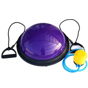 Yoga Balance Ball Trainer-Half Ball with Resistance Band and Foot Pump Improve Workout Half Exercise Balance Ball