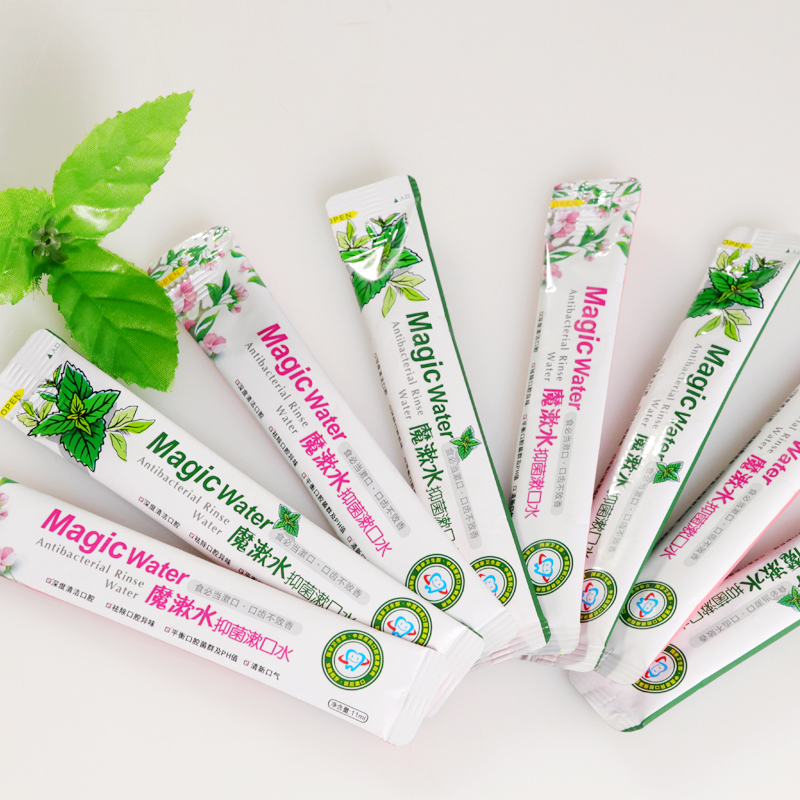 Приватный лэйбл на основе натуральных органических Путешествия Размер Одноразовые Саше травяной уход за жирной кожей отбеливание зубов мятный ополаскиватель для полости рта жидкость для полоскания рта