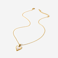 NN01264 Pendentif cœur en pierre de malachite naturelle en forme de coquille Collier tendance en acier inoxydable pour femmes pour les fêtes