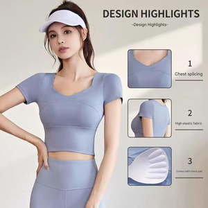 Ensemble de survêtement 2 pièces respirant grande taille pour la gym, la course, le yoga, le sport : Brassière de sport et short taille haute pour l'entraînement - Product Image 2