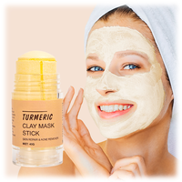 Rouleau de masquage de thé d'aubergine original de marque privée sur le visage crème au charbon de bois médiane purifiant l'acné argile masque vert bâton