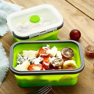 Juego de 4 Recipientes de Silicona para Almuerzo, Plegables, Portátiles, Tipo Bento, Contenedores de Alimentos Plegables de 350/500/800/1200 ml, Ecológicos - Product Image 6
