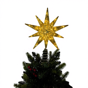 ไฟดาวประดับยอดต้นคริสต์มาส LED ขนาด 12 นิ้ว สำหรับตกแต่งงานปาร์ตี้คริสต์มาสในร่ม ลดราคาพิเศษ - Product Image 1