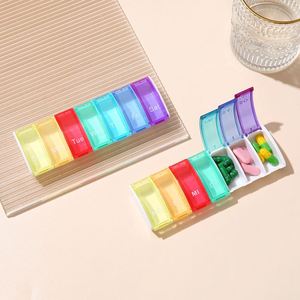 Pastillero de Plástico de Alta Calidad con Forma de Pétalo y 7 Compartimentos para Cápsulas, Tamaño de Bolsillo, Porta Medicamentos, Colores Variados - Product Image 2