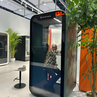 Cabine insonorisée modulaire et mobile pour une personne, pod de bureau préfabriqué pour hôtel, centre commercial, aéroport, école et entrepôt
