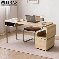WISEMAX FURNITURE Bureau de direction en bois massif de style nordique moderne pour hôtel, villa, bureau