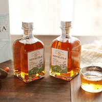 Bouteilles en verre super flint de 100 ml, 250 ml, 300 ml, 375 ml, 500 ml pour spiritueux, gin, whisky, rhum, vodka, vin, avec bouchon en liège