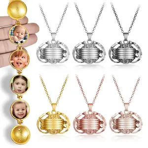 RubySub Sublimation Blank Folding Necklace Round Ball Shape Angle Wings Jewelry