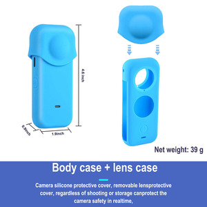 Accesorios de Protección KAMPHO para <span class=keywords><strong>Insta360</strong></span> <span class=keywords><strong>One</strong></span> <span class=keywords><strong>X2</strong></span>, Funda de Goma para Cámara de Acción con <span class=keywords><strong>Kit</strong></span> de Cubierta de Lente de Silicona - Product Image 6