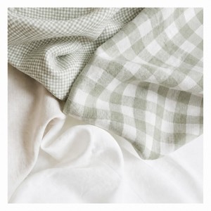 <span class=keywords><strong>Tissu</strong></span> tissé en lin pur à 100% à carreaux gingham pour robes et chemises - Product Image 1