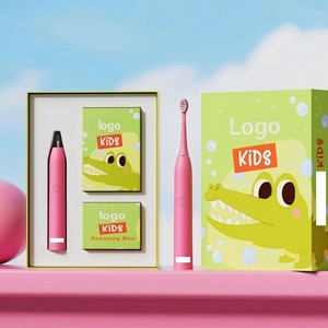 Elektrische Schallzahnbürste für Kinder mit sanfter Mundpflege, Cartoon-Design, IPX7 wasserdicht – weicher, TPE-ummantelter & biegsamer Kopf – Farbverlauf-Seidenborsten - Product Image 3