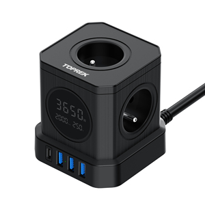 2024 nouveau <span class=keywords><strong>style</strong></span> 4 prises <span class=keywords><strong>France</strong></span> et prise de port 4USB câble de 2m avec écran d'affichage de puissance - Product Image 2