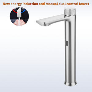 Grifos de Lavabo Modernos con Sensor Inteligente, de un Solo Orificio y una Sola Manija, de Acero Inoxidable, con Núcleo de Válvula de Cerámica, para Baños de Hoteles, Villas y Apartamentos - Product Image 3