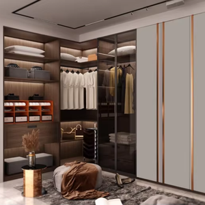 BALOM 2025 <span class=keywords><strong>Armadio</strong></span> Angolare di Lusso Popolare con Ante in Vetro e Legno, <span class=keywords><strong>Cabina</strong></span> <span class=keywords><strong>Armadio</strong></span> e Guardaroba - Product Image 1