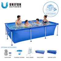 Beliebter rechteckiger Aufstellpool mit Metallrahmen, PVC-Schwimmbecken, Stahlrahmenpool