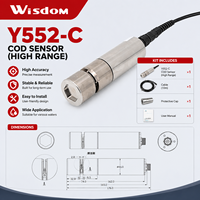 Sonde de qualité de l'eau en ligne à haute portée pour la surveillance des eaux usées, capteur COD 0-1500 Mg/L, TOC 0-600 Mg/L, absorption UV, RS485 MODBUS