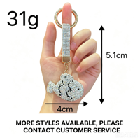 Porte-clés Poisson Entièrement Sertie de Diamants, Animal Marin Adorable, Ornement de Sac à Main pour Femme, Décoration de Voiture, Accessoire en Gros, Approvisionnement Direct Usine