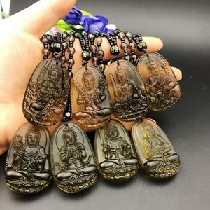Colgante de Obsidiana de Imitación Tipo Hielo con los Ocho Dioses Guardianes del Zodíaco Chino, Joyería de Buda del Nacimiento - Product Image 2