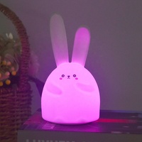 Mini lampe de nuit LED en silicone en forme d'animal pour enfants - Changeant de couleur - Rechargeable par USB - Lampe de chevet à intensité réglable - Cadeau