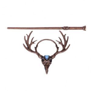 Horquillas para el Cabello Estilo Gótico Vintage con Diseño de Calavera, Piedra Lunar y Asta de Ciervo, Pinzas para el Cabello Estilo Vikingo - Product Image 4