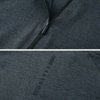 T-shirt de sport à manches longues et demi-fermeture éclair à séchage rapide pour hommes Polo à col roulé tissé avec logo personnalisé décontracté de couleur unie grande taille