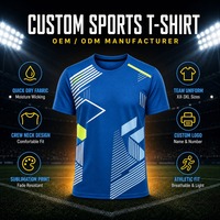 T-shirt de sport personnalisé à séchage rapide, imprimé par sublimation géométrique multicolore, pour équipes et clubs (OEM/ODM)