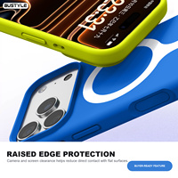 Coque de téléphone magnétique en silicone liquide doux effet color block, antichoc avec protection de caméra surélevée pour iPhone 16 17 18 Pro Max