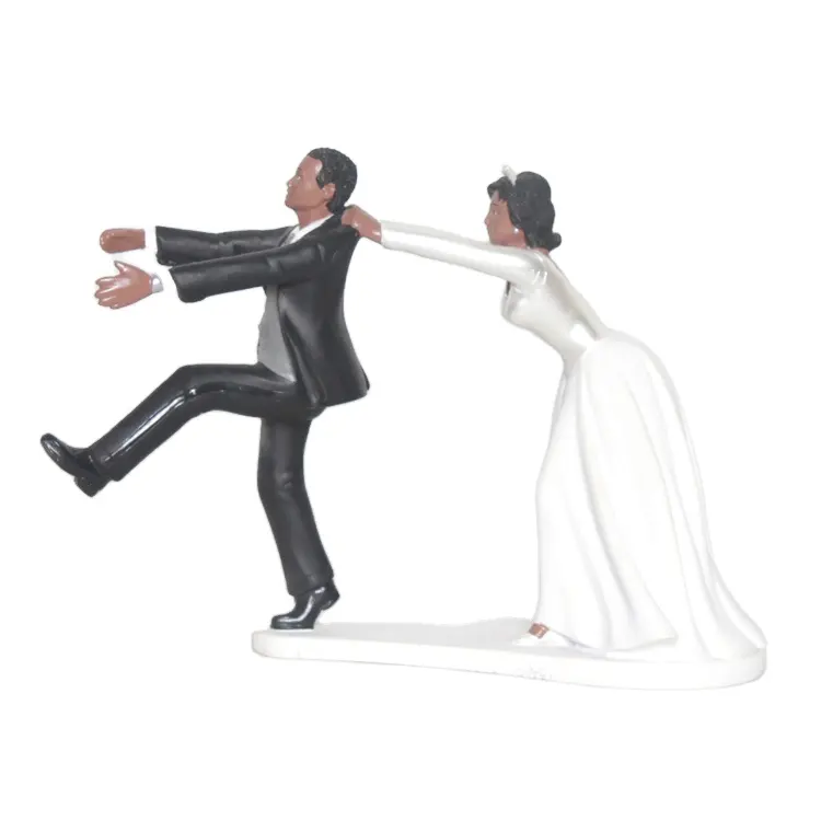 Custom made resina sposa e sposo coppia Figurine cake toppers per la decorazione di cerimonia nuziale