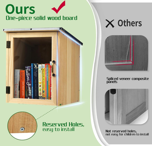 Piccola Casetta Biblioteca Impermeabile <span class=keywords><strong>per</strong></span> <span class=keywords><strong>Esterni</strong></span>, Armadietto in Legno <span class=keywords><strong>per</strong></span> Condividere Libri, Arte, Letteratura e Giornali - Product Image 6