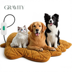 US Sofort lieferbares, weiches Fleece-Wärmekissen in Blattform – Modernes Luxus-Heizkissen für Hunde und Katzen, für alle Jahreszeiten, maschinenwaschbar - Product Image 1