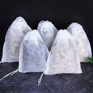 Bolsa de filtro de té de tela no tejida sin blanquear con cordón, fácil de transportar, con logotipo personalizado OEM/ODM, para baño de pies y baño de hierbas medicinales - Product Image 5