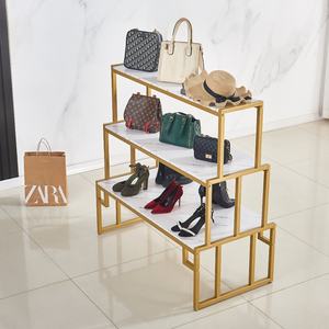 Zapatero comercial de estilo moderno, soporte de exhibición, estante de madera ecológico para zapatos de niños, tienda de <span class=keywords><strong>ropa</strong></span>, armario, bolsa, estante de isla - Product Image 4