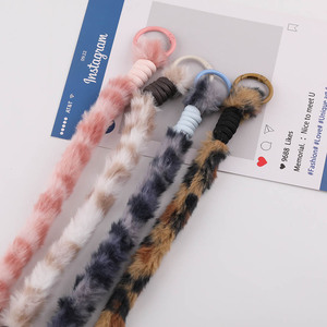 Plush Phone <b>Lanyard</b> Middle Size Leopard Print Anti Loss Strap <b>For</b> Mobile Phone Keychain Accessory - Product Image 1