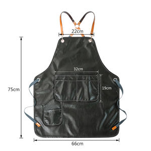 Delantal de Cuero PU Impermeable para Estilistas, Delantal de Barbería con Múltiples Bolsillos y Correas Ajustables, Logotipo Personalizado - Product Image 2