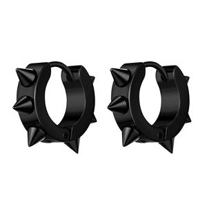 Pendientes con clip, diseño de púas, tono dorado, acero de titanio, joyería de moda para mujeres y hombres, estilo punk - Product Image 5