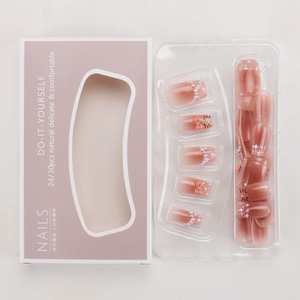 <span class=keywords><strong>Uñas</strong></span> Postizas <span class=keywords><strong>de</strong></span> ABS con Diseño <span class=keywords><strong>de</strong></span> <span class=keywords><strong>Hello</strong></span> <span class=keywords><strong>Kitty</strong></span>, Color Rosa Nude Cuadrado Francés con Lazo, Reutilizables, 30 Piezas - Product Image 5