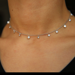 <span class=keywords><strong>Vendita</strong></span> calda <span class=keywords><strong>gioielli</strong></span> raffinati per le donne collana in oro bianco con ciondoli Mini chiaro zircone charm catena a maglie per matrimoni e feste - Product Image 5