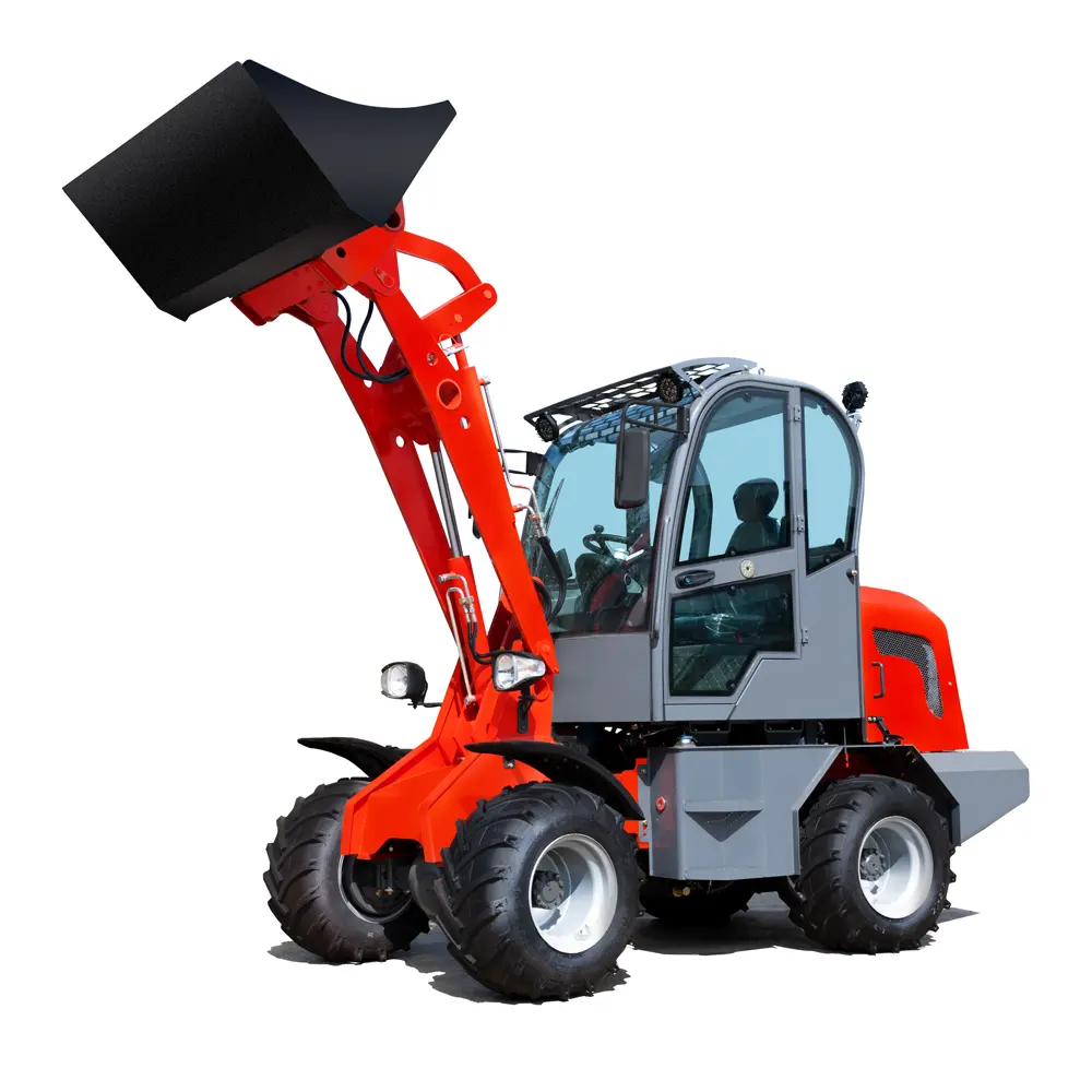 Mini cargador Kubota motor diésel Eougem 1ton pala cargadora exterior usando rueda delantera cargador para la venta