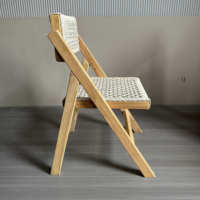 Chaise pliante nordique événement de mariage chaises meubles en bois massif chaise en corde tressée