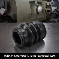 Manchon de protection soufflet accordéon en caoutchouc noir à trois convolutions, manchon creux, joint flexible, composant moulé pour protection anti-poussière automobile