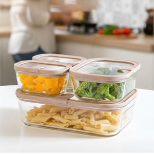 Ensemble de boîtes de rangement en verre pour la cuisine, compatibles micro-ondes, sans BPA, avec couvercle en verre trempé, résistant au congélateur et au lave-vaisselle - Product Image 4