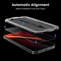 Protection d'écran en verre trempé de qualité supérieure, dureté 9H, avec revêtement anti-huile, outil d'installation facile pour téléphones mobiles