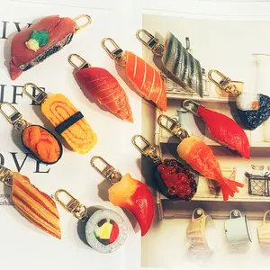Брелок для ключей с имитацией японской кухни из смолы, брелок для ключей, подвеска для модели еды для женщин и мужчин, автомобильный держатель для подарочных сумок