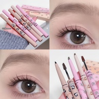 Vente en gros Crayon à sourcils crème personnalisé Crayon à sourcils double tête pour les yeux de maquillage Stylo à sourcils naturel cosmétique longue durée avec pinceau