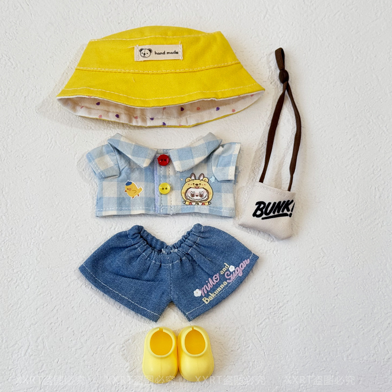 camisa letra jeans sombrero de oso amarillo bolso de lona zapatos pp amarillos
