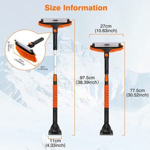 Strumento di rimozione della neve con raschietto per ghiaccio staccabile per il parabrezza dell'auto facile da montare robusto spazzolino da neve - Product Image 2