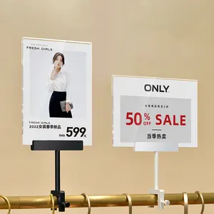 2022 yeni yüksek kaliteli alüminyum alaşım ekran standı alışveriş merkezi giyim mağazası A4 Poster Metal sergileme standı