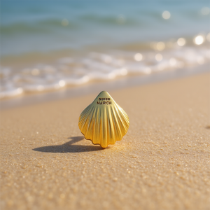 Pendientes de botón Golden Shell de Alibaba International Station, joyería de moda, unisex, chapados en oro, para uso diario. - Product Image 2