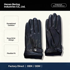<span class=keywords><strong>Gants</strong></span> en cuir de mouton pour <span class=keywords><strong>homme</strong></span>, doublure 100 % polyester, chauds pour l'<span class=keywords><strong>hiver</strong></span>, avec poignet réglable - Product Image 2